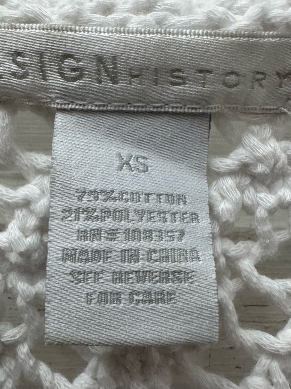 Design History White Crochet Knit Coastal Cardigan XS - Picture 4 of 6